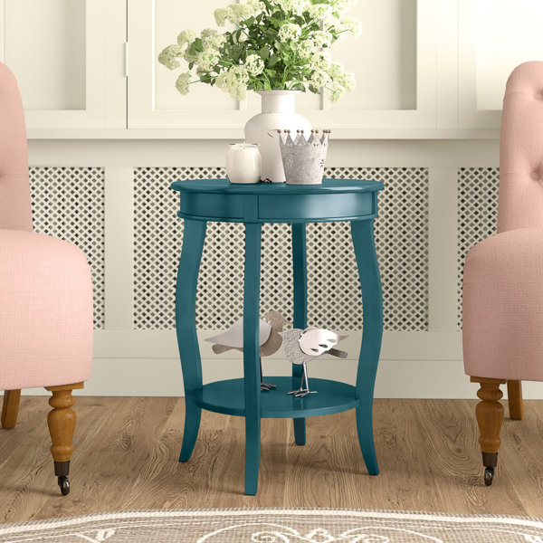 Teal store side table